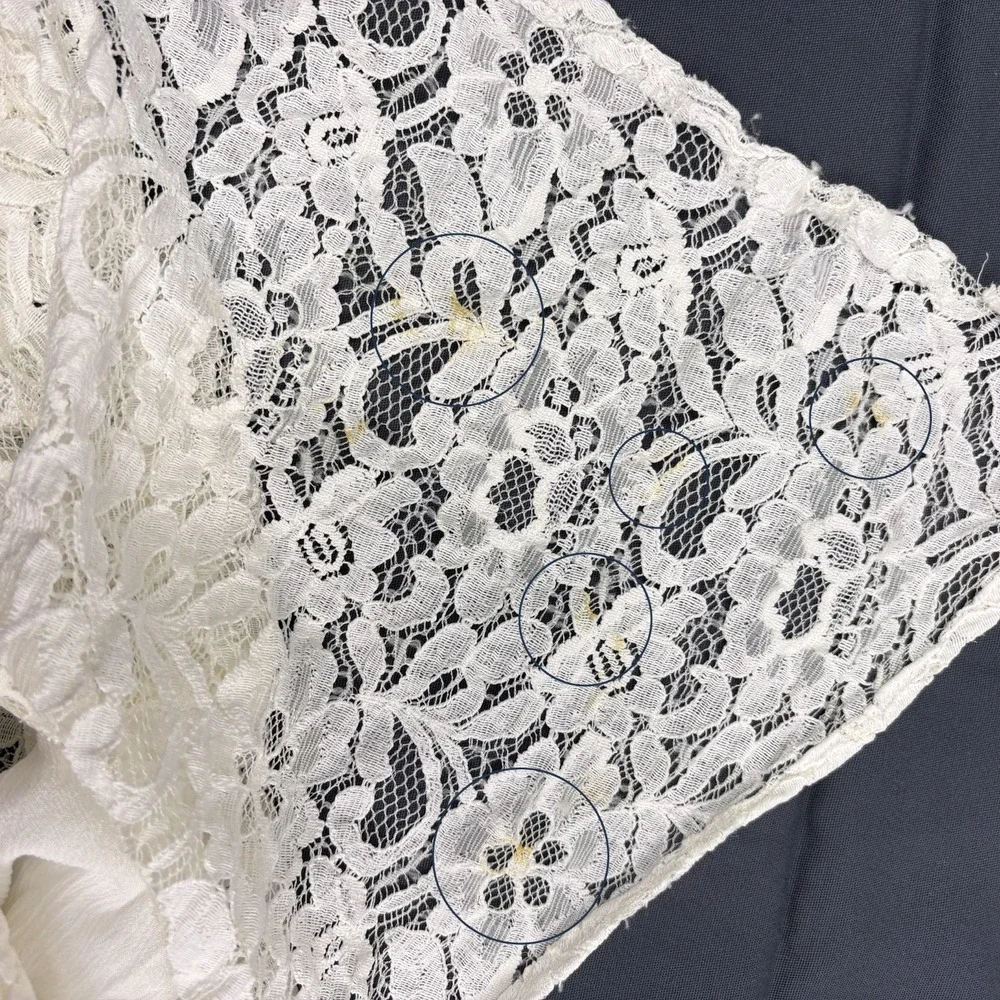 Abercrombie & Fitch White Lace Maxi Day Dress Sz L Cottage Boho Festival Wedding